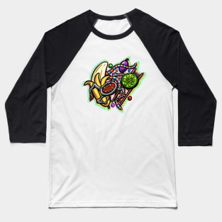 Lowbrow Lofi Art Cartoon Spider Lime Baseball T-Shirt